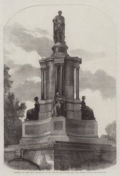 Gedenkteken van de Grote Tentoonstelling van 1851 en van zijn oprichter de overleden Prins-gemaal door Harden Sidney Melville